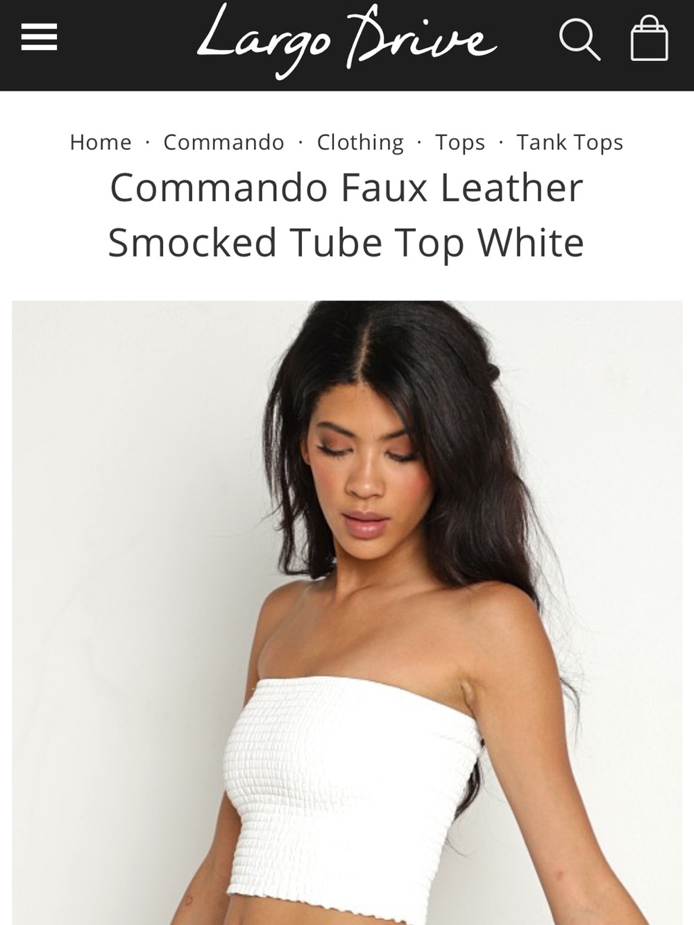 Commando (REVOLVE) White Smocked Tube Crop Top